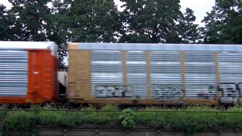 BNSF SD70ACe Leads CSX Auto Rack Train YouTube