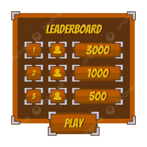 User Interface Design Vector Png Images Leaderboard Template Wooden