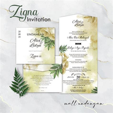 Jual CETAK UNDANGAN NIKAH SERIES ZIGNA UNDANGAN PERNIKAHAN SIMPLE