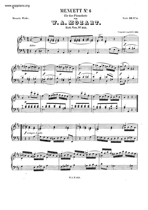 Mozart Minuet In D Major K B Sheet Music Pdf Free Score