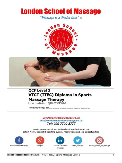 A Vtct Itec Sports Massage Level 3 Feb 2020 Pdf Human Leg Foot