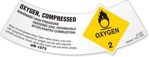 Gas Cylinder Shoulder Labels Oxygen And Flammable Gas Labels