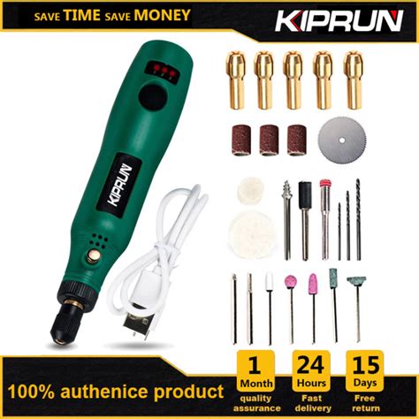 Ready Stock KIPRUN Cordless Drill Engraver Pen 3 7V USB Cable Mini