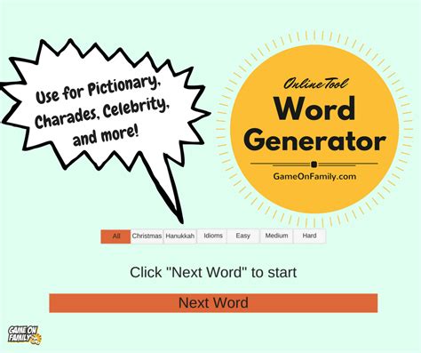 The best game word generator for family game night! Visit GameOnFamily ...