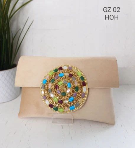 Many Colors Available Beaded Handmade Embroidered Raw Silk Clutch Bags