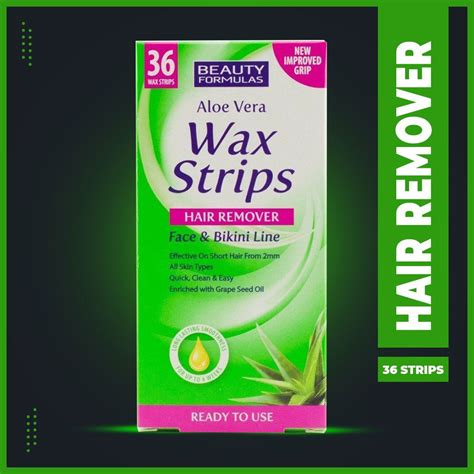 Beauty Formulas Aloe Vera Wax Strips Hair Remover Face Bikini Line