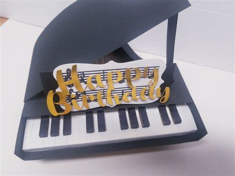 Happy Birthday Piano Pop Up Card With Envelope D Piano Etsy Australia