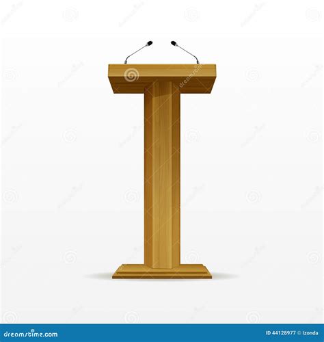 Wood Podium Tribune Rostrum Stand With Microphones Stock Vector Image