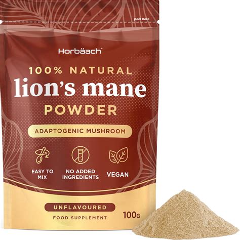 Lions Mane Powder 3000mg High Strength Mushroom Supplement 100g