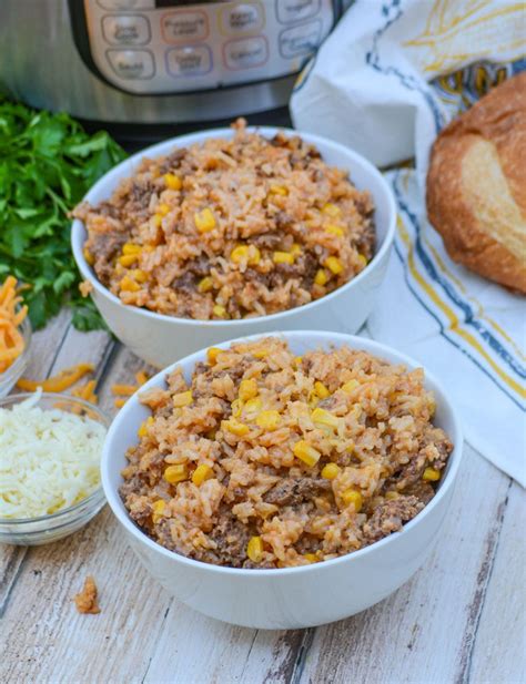 Instant Pot Cheesy Ground Beef Rice 12 4 Sons R Us