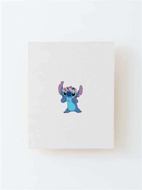 "Stitch from Lilo and Stitch with flower crown" Mounted Print for Sale ...