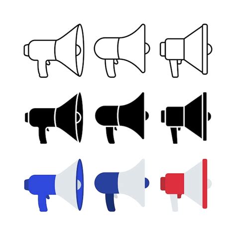 Premium Vector Megaphones Flat Glyph Outline