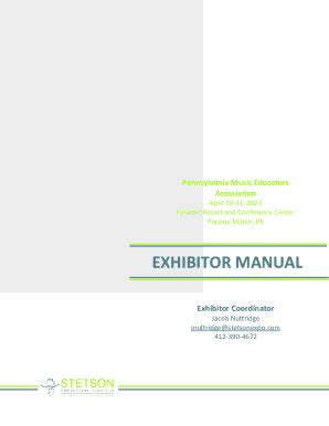 Fillable Online EXHIBITOR MANUAL Login To Stetson Convention Services