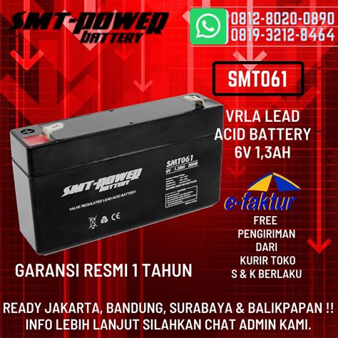 Jual BATTERY KERING SMT POWER 6V 1 3AH BATERAI TIMBANGAN DIGITAL AKI