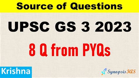 Upsc Ias Gs Paper 3 2023 Analysis Upsc Mains Gs 3 Source Of Questions