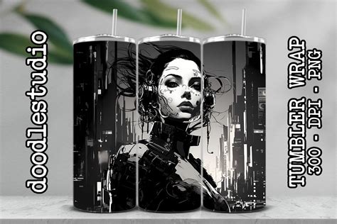 Black and White Tumbler 4 Graphic by Tumbler Wraps Craft · Creative Fabrica