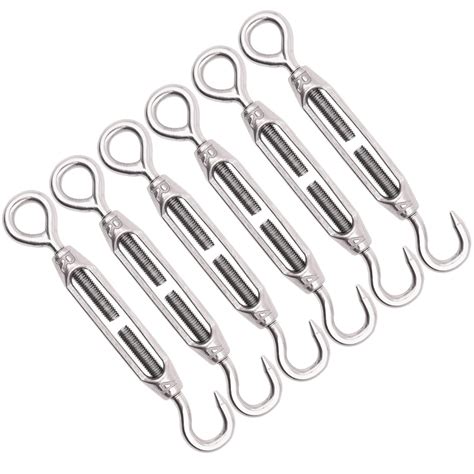 Pack Of Turnbuckles With Hook And Eyelet Rope Tensioner Stainless