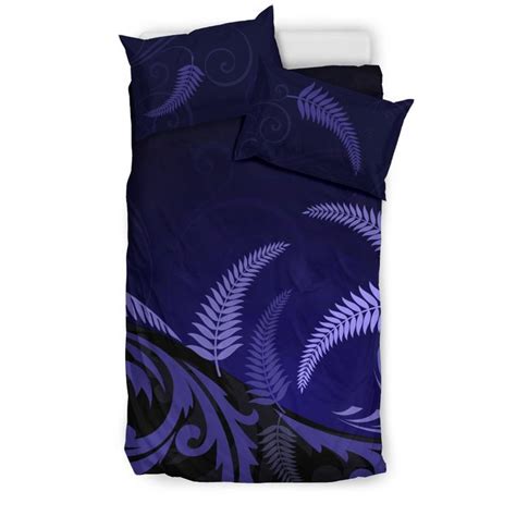 Aio Pride New Zealand Silver Fern Piece Duvet Cover Set Navy Aio