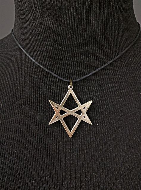 Thelema Unicursal Hexagram Pendant Necklace