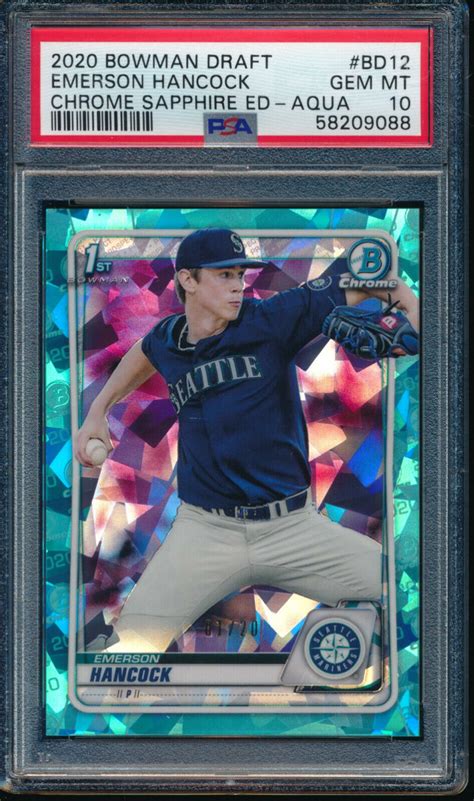 Bowman Chrome Draft Sapphire Edition Aqua Bd Emerson Hancock