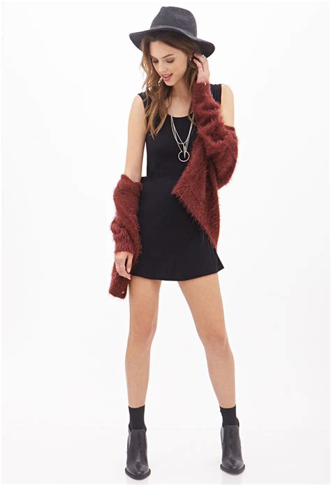 Forever Fuzzy Knit Cardigan In Brown Lyst