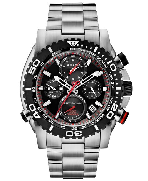 Bulova Men S Chronograph Precisionist Stainless Steel Bracelet Watch