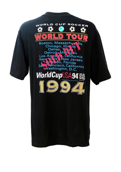 Usa Soccer World Cup 94 Black T Shirt With Red White And Blue Print