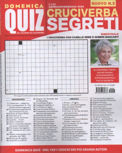 Domenica Quiz Cruciverba Segreti N Gennaio Febbraio