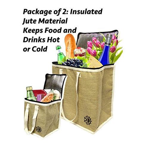 2 Piece Earthwise Insulated Reusable Grocery Shopping Bag Set 1 Small