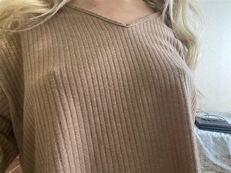 Sweaters Are So Much Hotter Looking Without A Bra R Braless