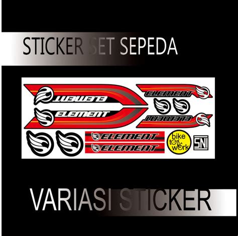 Sticker Sepeda Element Variasi Merah Lazada Indonesia