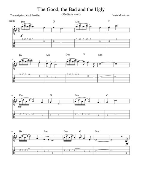 The Good the Bad and the Ugly Sheet music for Guitar (Solo) | Musescore.com