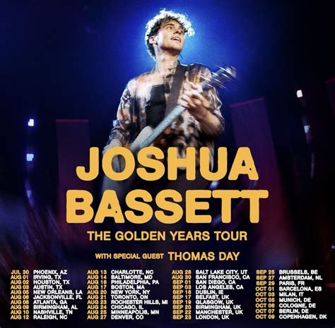 Joshua Bassett Announces The Golden Years Tour