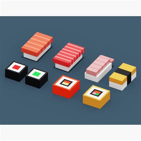 Isometric Sushi 3D Model TurboSquid 1996578