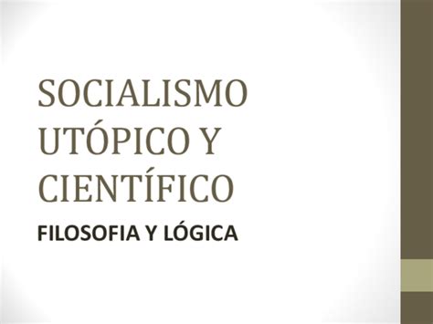 Pdf Socialismo UtÓpico Y CientÍfico