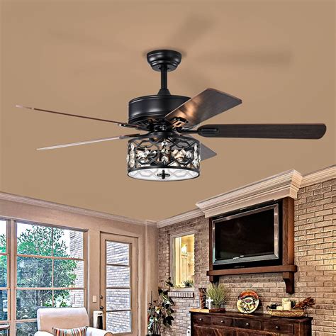 Stunning Inch Crystal Chandelier Ceiling Fan With Lights And Remote