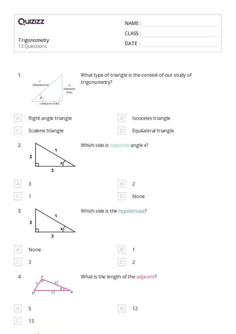 50 Trigonometry Worksheets On Quizizz Free Printable