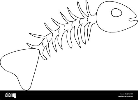 Simple skeleton fish drawing on white background Stock Vector Image ...