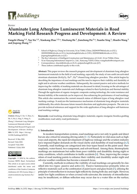 Pdf Aluminate Long Afterglow Luminescent Materials In Road Marking