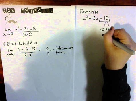 Evaluating The Limit Of A Function By Factorising Factoring YouTube