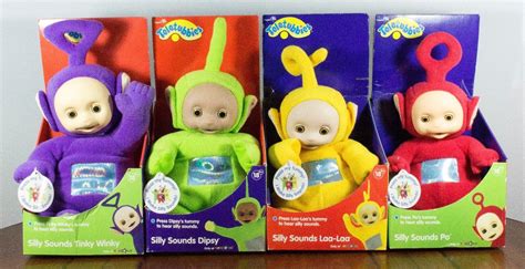 Extremely Rare Set Silly Sounds Teletubbies 2002 Tinky Winky Dipsy Laa