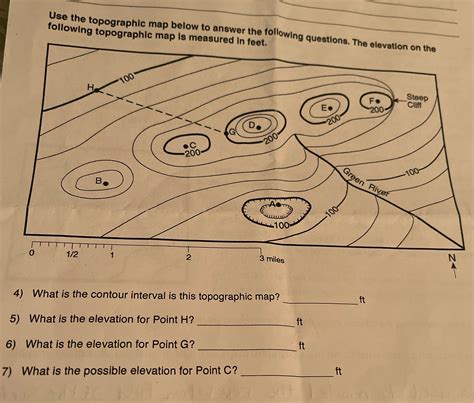 Solved Use The Topographic Map Below To Answer The Following