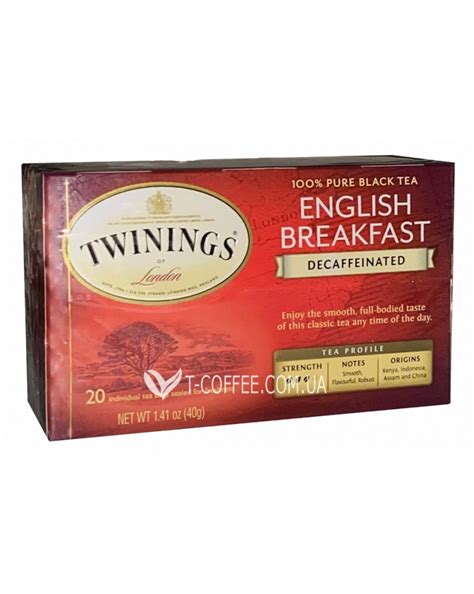Чай TWININGS English Breakfast Decaffeinated Английский Завтрак без ...
