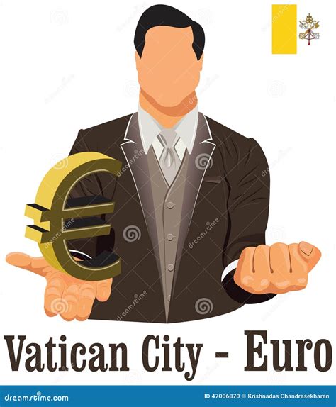 Vatican City Currency Symbol Euro Representing Money and Flag. Stock ...