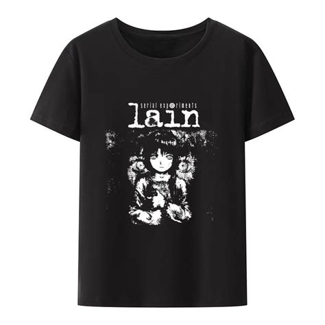 Experiments Lain Modal Print T Shirt Cute Japanese Anime Cartoon