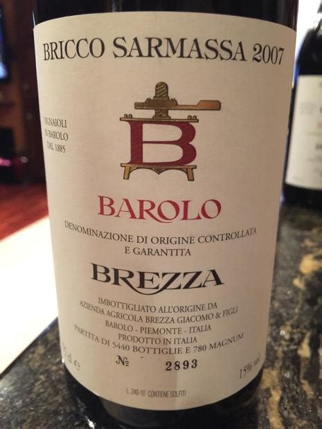 Giacomo Brezza E Figli Barolo Sarmassa Italy Piedmont Langhe