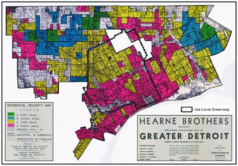 Historic Redlined Areas And The Route Of The Joe Louis Greenway Areas