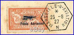 Frankreich Blanko Brief Marseille 1927 Luftpost Vignetten Timbres France