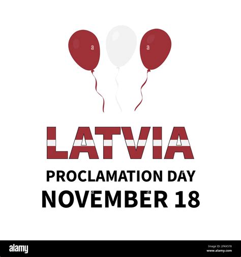 Latvia Proclamation Day Typography Poster Latvian Holiday Celebrate On November 18 Easy To