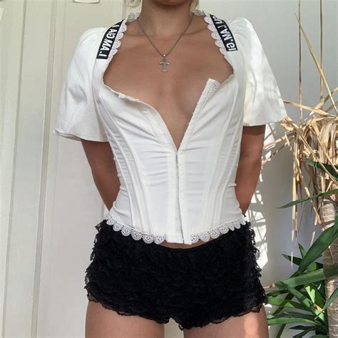 I Am Gia White Chelsey Corset Top Pretty Princess Depop